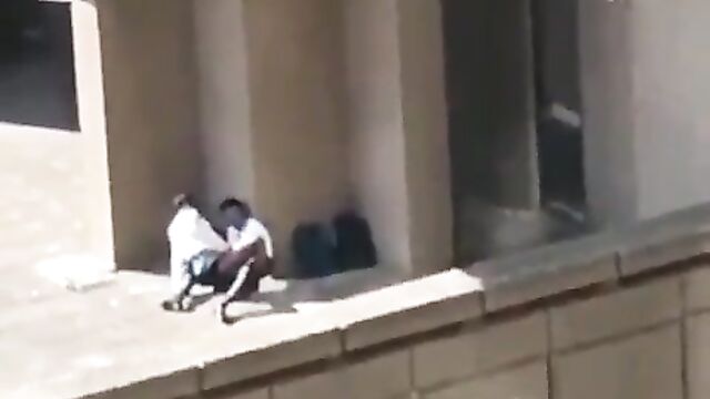 2 students caught having sex outside in public