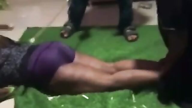 Dude flogs girlfriend on her bare buttocks for cheating