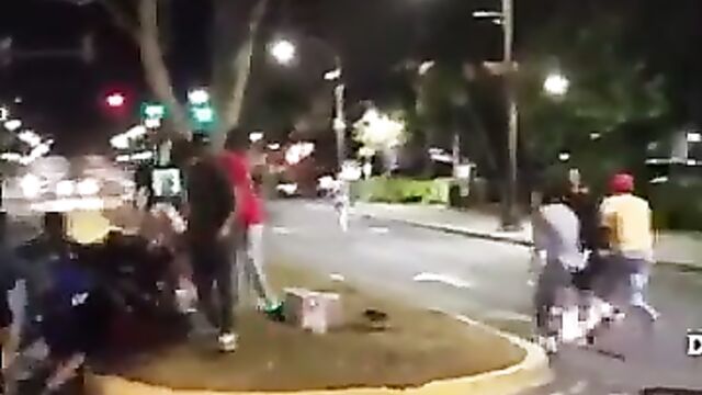 Ass & pussy exposed as thick chick fights in public