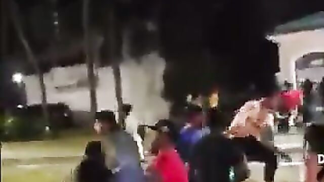 Ass & pussy exposed as thick chick fights in public - 4 image