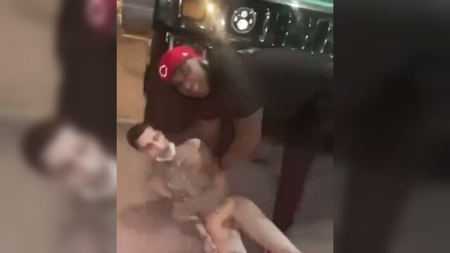 Guy with tattoos gets stripped naked and beat up for stealing - 1 image