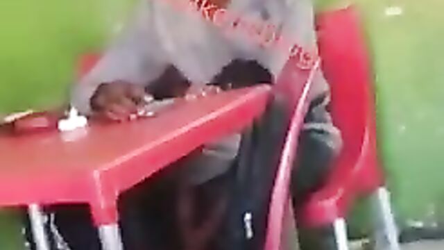 UNILAG student caught receiving blow job in school canteen in public