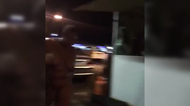Naked drunk ebony fat whore caught outside a Nightclub in South Africa in public - 3 image