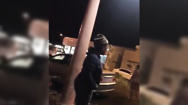 Naked drunk ebony fat whore caught outside a Nightclub in South Africa in public - 4 image