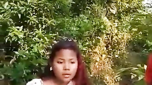 Couple caught cheating in the bush and stripped naked - 5 image