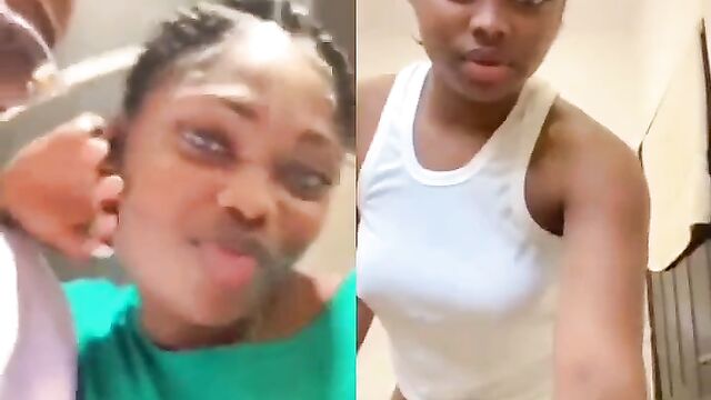 Shameless Nigerian girl showing pussy to daddy in public - 1 image