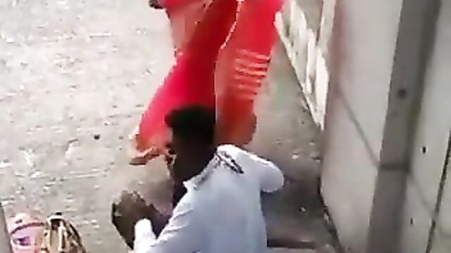 Couple caught having discreet sex on the stairs in public - 5 image