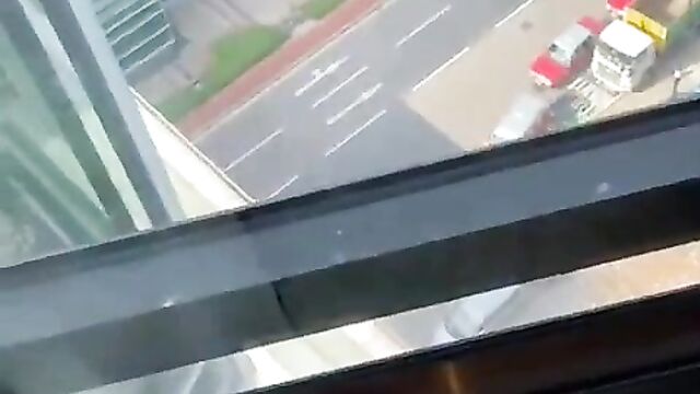 Naked couple caught having sex in public in a tower block - 1 image