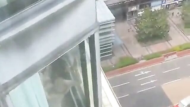Naked couple caught having sex in public in a tower block - 3 image