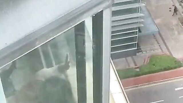 Naked couple caught having sex in public in a tower block - 4 image