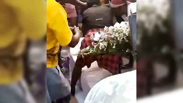 Two Naked Ebony Women Caught Doing It On A Casket - 5 image