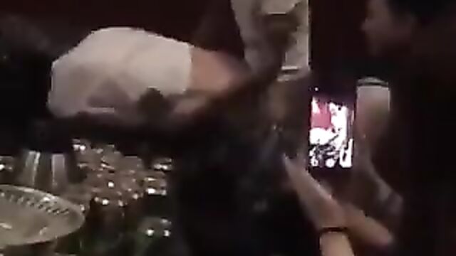 Asian couple caught having sex at a party