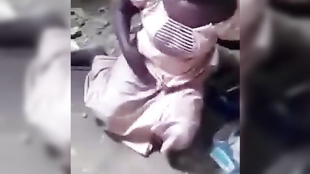 Hausa Married Woman Caught Cheating And Boyfriend Stripped Naked in Nigeria