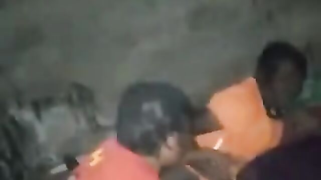 African slut with big booty bonking dirty old man in front of other women – Part 1