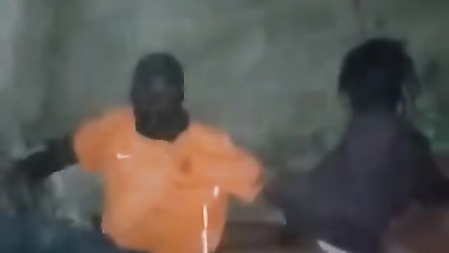 African slut with big booty bonking dirty old man in front of other women – Part 1 - 5 image