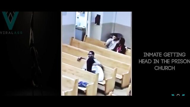 Crazy Couple Having Sex In Church: Inmate receiving blow job from wife inside prison church - 1 image