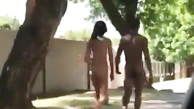 Black African Couple Walking Naked In Public - 5 image