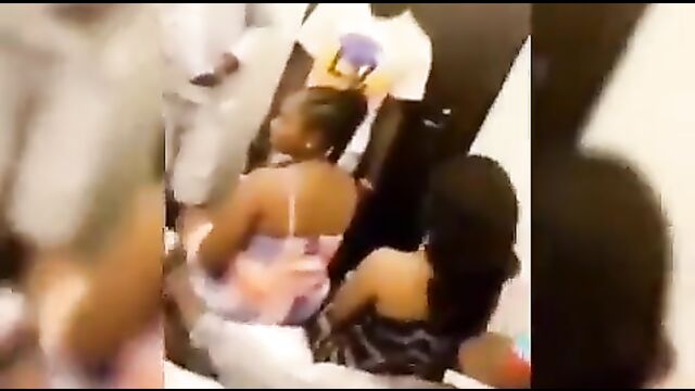 Naked girls having sex in public at a Nigerian house party