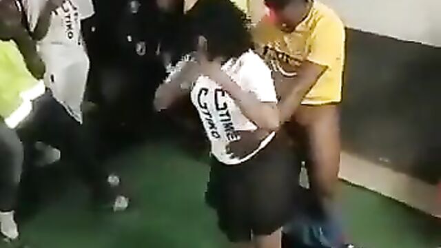 Weak man disappoints thot with big booty without panties at wild party