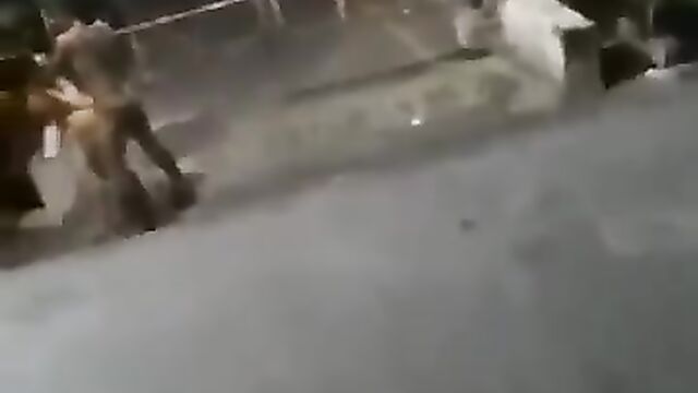 Crazy naked couple having sex outside in public - 1 image