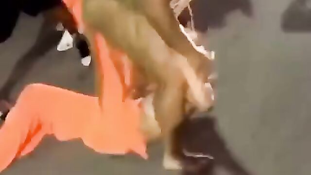 Ebony Girls fighting naked in public for money - 5 image