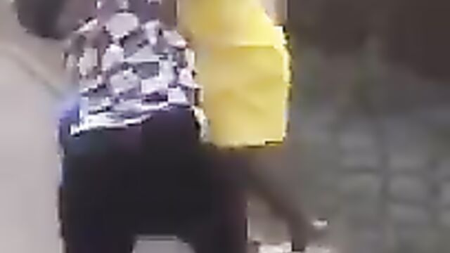 African girls showing pussy and panties while engaging in public street fight - 1 image
