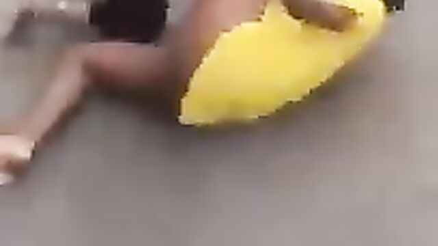 African girls showing pussy and panties while engaging in public street fight - 2 image