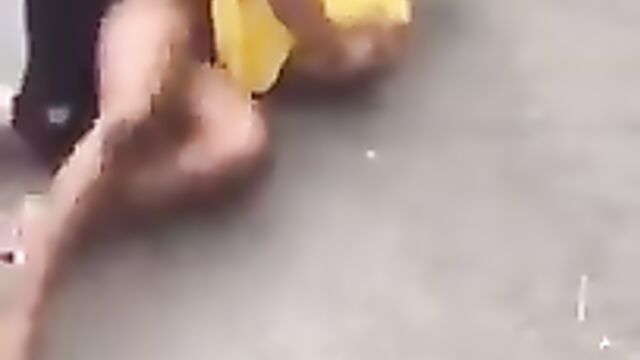 African girls showing pussy and panties while engaging in public street fight - 4 image
