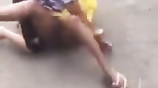 African girls showing pussy and panties while engaging in public street fight - 5 image