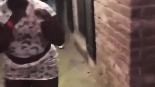 Boobs pop out, as chick with big boobs fights in public, throwing punches