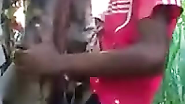 Mad guy fucking a banana tree