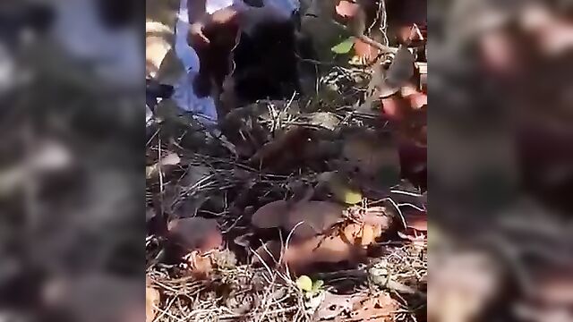 Horny couple caught having sex beside a river - 3 image