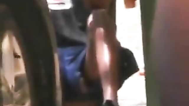 African dude without panties in public, exposing dick