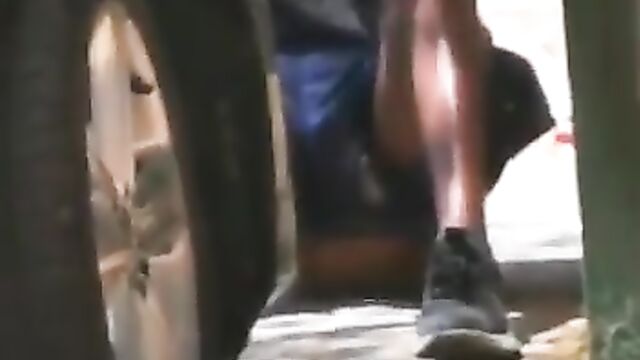 African dude without panties in public, exposing dick - 3 image