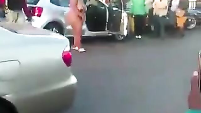 Naked Mad Girl With Big Breasts On The Street In South Africa - 1 image