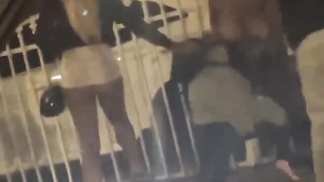 Naked girl with big tits fighting in public – Part 1 - 2 image