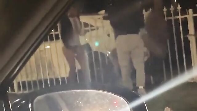 Naked girl with big tits fighting in public – Part 1