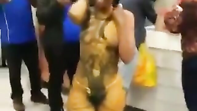 Naked South African whore in a public fastfood restaurant - 4 image