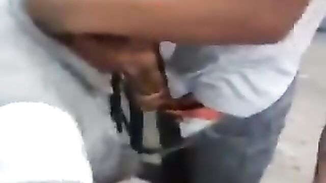 Cute School girl giving threesome head in class - 3 image