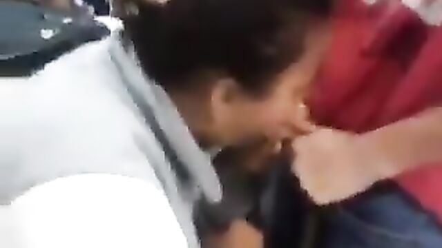 Cute School girl giving threesome head in class - 5 image